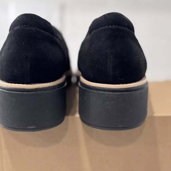 NEW: Clarks Womens Suede Slip-Ons Loafer (Sharon Form) Black - Size 10W - Picture 5 of 6